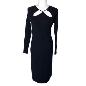 NWT Reiss‎ Perry Bodycon Knit Dress Navy Cut Out Long Sleeve